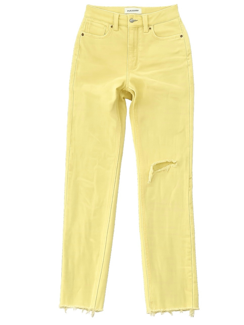 PacSun Dad Jeans Size 23 Yellow High Rise Distressed Raw Hem